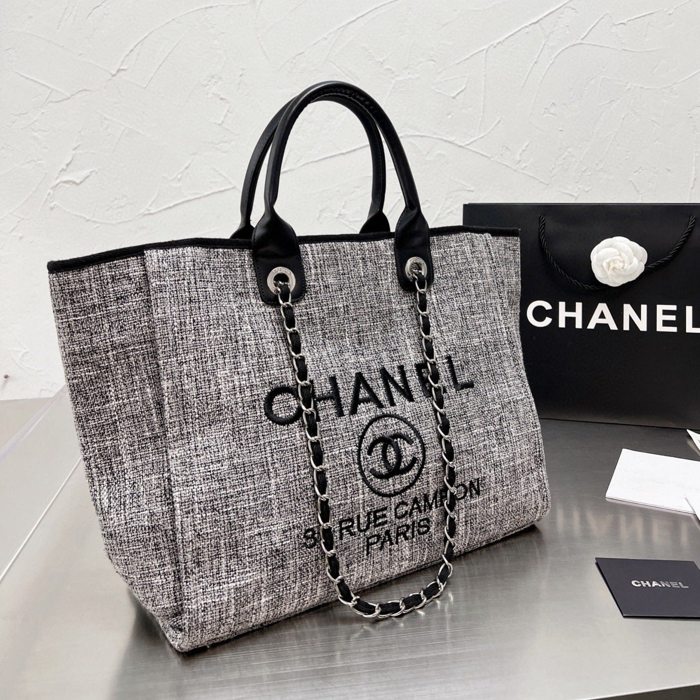 Chanel Grey Tote Bags