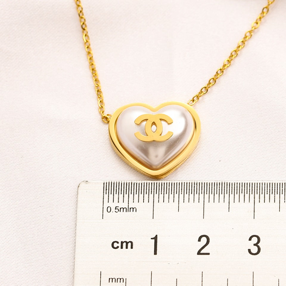 CC Pearl Heart Necklace