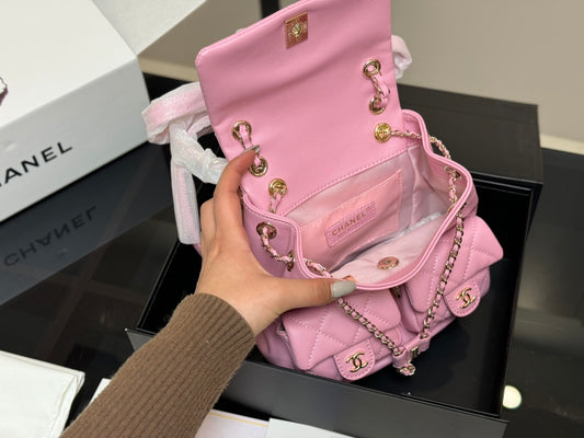 CC Quilted Backpack- Pink