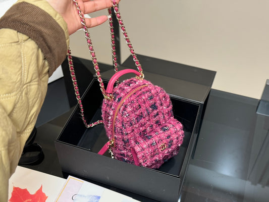 CC Pink Tweed Backpack