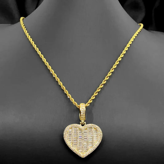 Heart Baguette Necklace