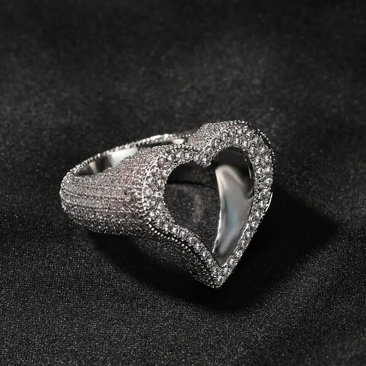 Women Opened Big Heart Ring-Silver