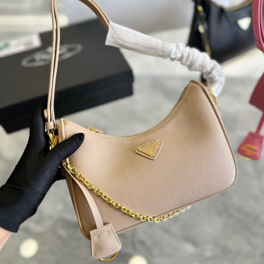 Milano Leather Bag- Nude