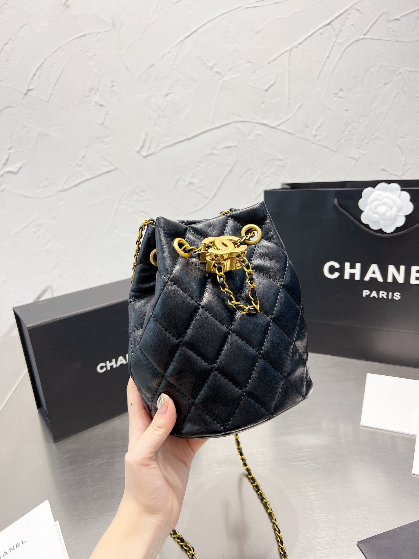 CC Quilted Bucket Bag