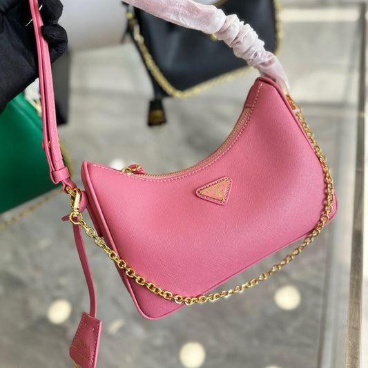 Milano Leather Bag- Pink