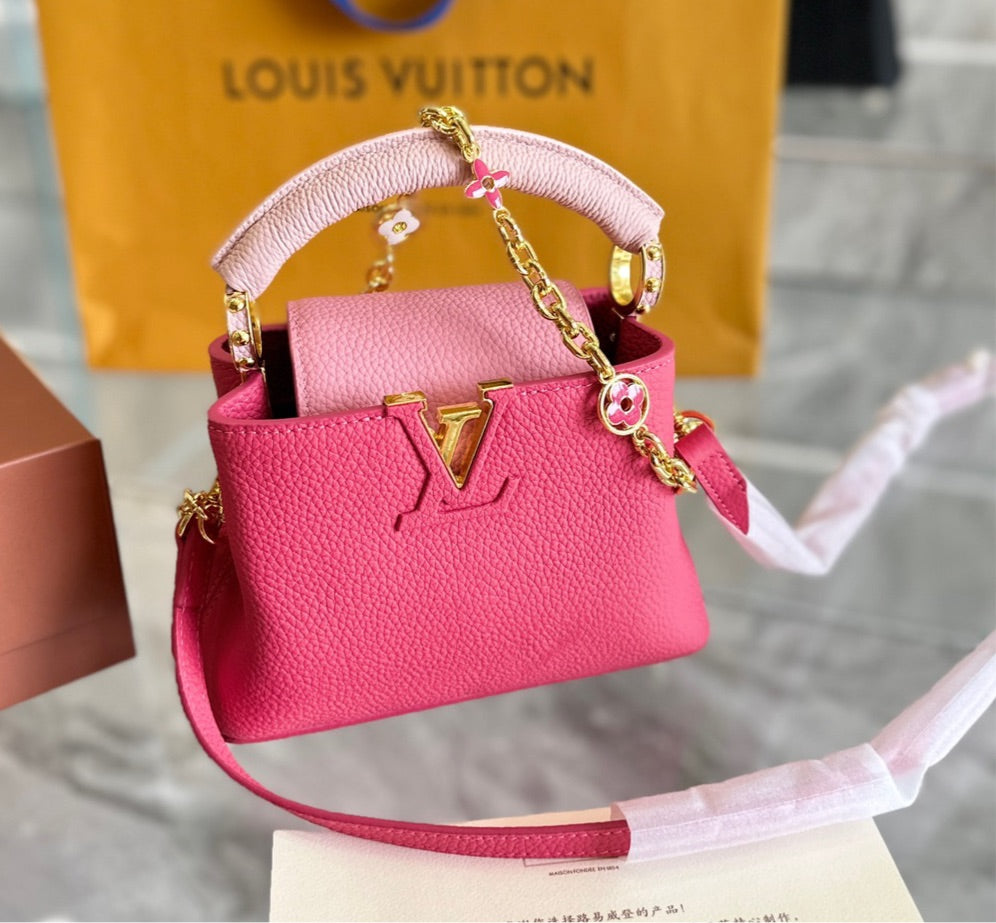 Lou Floral Chain Bag-Pink