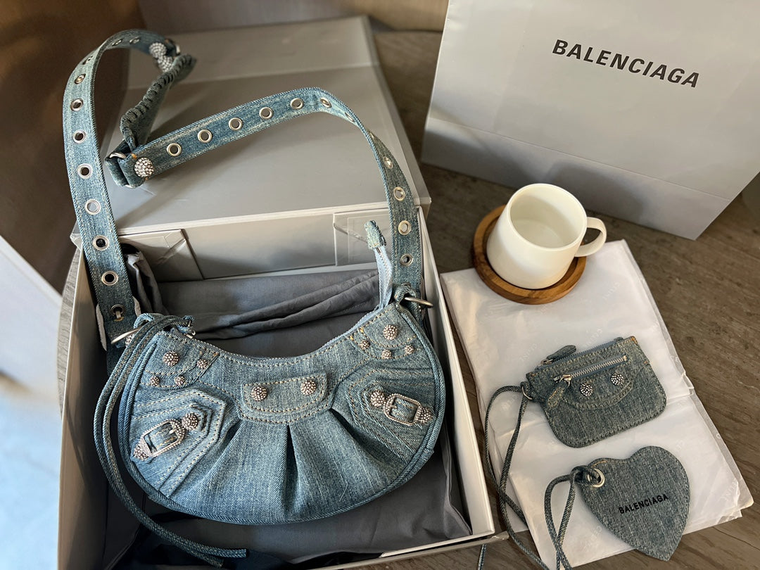 Balen Denim Shoulder Bag